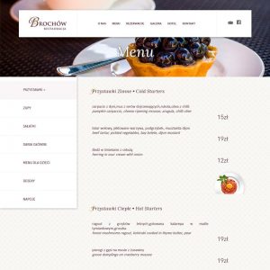 Projekt i wdrożenie strony internetowej przyhotelowej restauracji